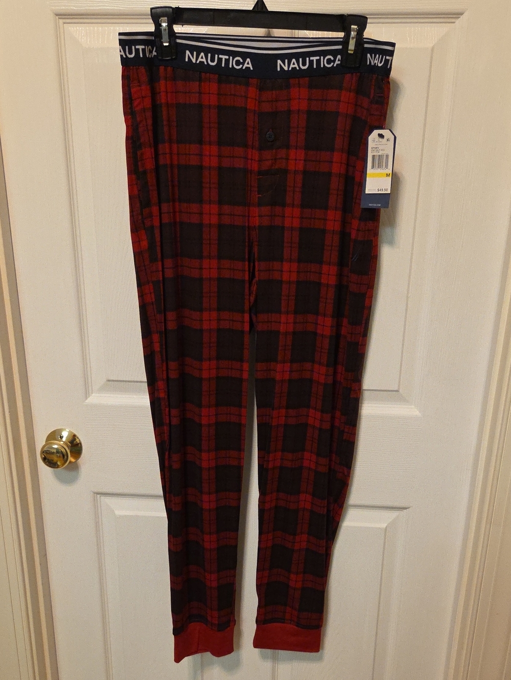 Nautica Red and Black Plaid Men's Sleep Pants